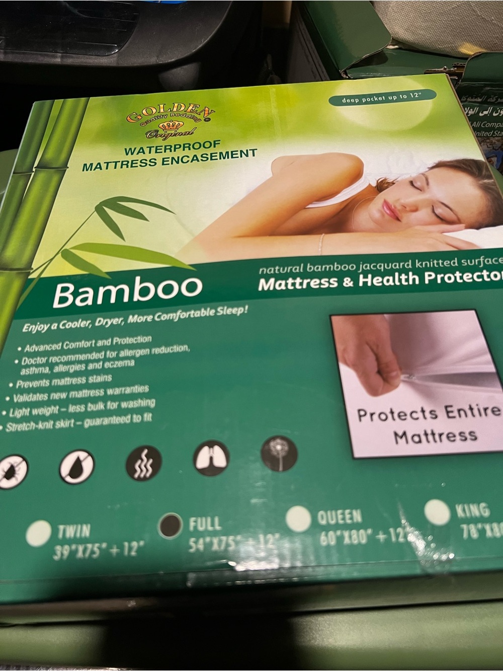 Golden Original Bamboo Waterproof Mattress Protector - Green